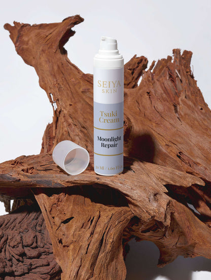 Applying night cream for sensitive skin